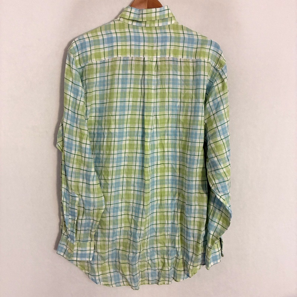 Vineyard Vines Linen Murray Shirt Mens M Plaid Button Down Lightweight Preppy - Picture 4 of 7